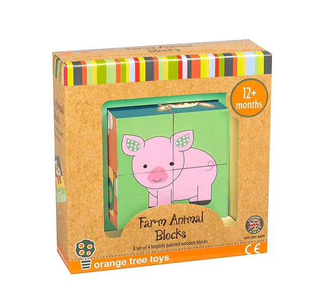 Wooden Farm Animal Blocks - By Orange Tree Toys