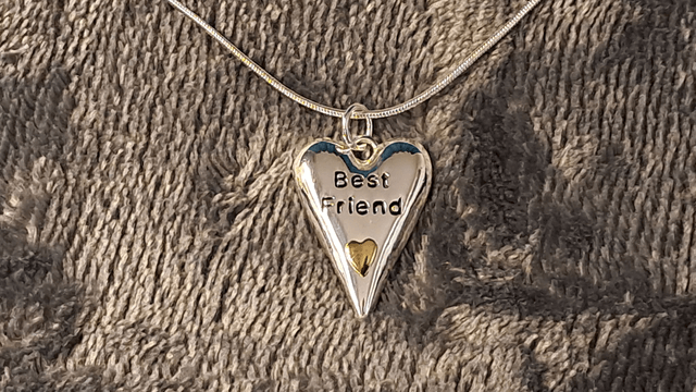 Silver Coloured Best Friend Heart Necklace