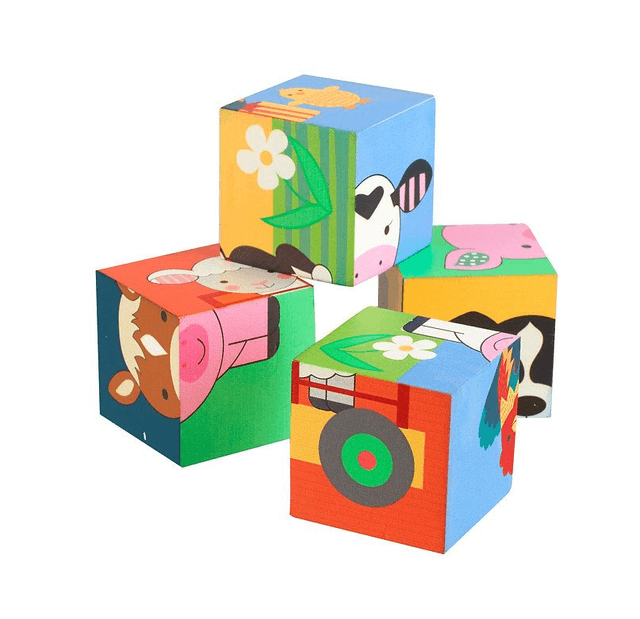 Wooden Farm Animal Blocks - By Orange Tree Toys