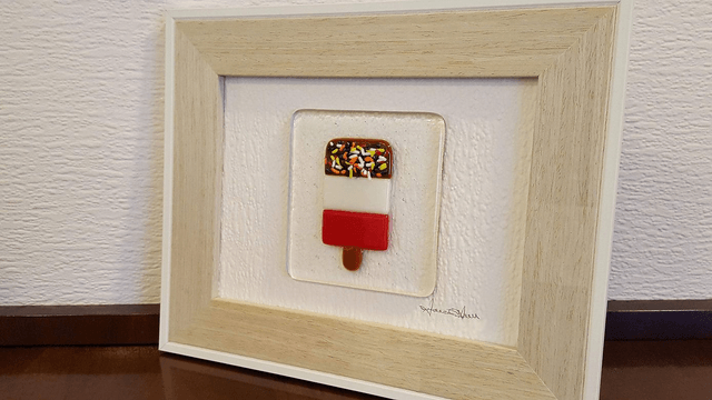 Fused Glass Art "Fab" Retro Ice Lolly Picture - Handmade