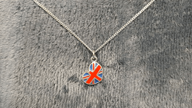 Silver Coloured Metal Union Jack Heart Necklace On A 20cm Chain.